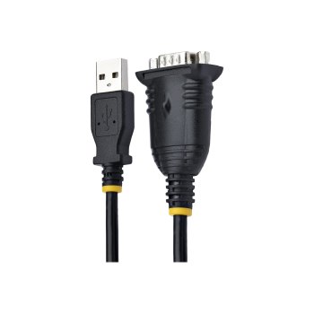 StarTech.com 3ft (1m) USB to Serial Cable, DB9 Male RS232 to USB Converter, USB to Serial Adapter for PLC/Printer/Scanner/Network Switches, USB to COM Port Adapter - Prolific IC, Automatic Handshake, Windows/macOS (1P3FP-USB-SERIAL)