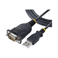 StarTech.com 3ft (1m) USB to Serial Cable, DB9 Male RS232 to USB Converter, USB to Serial Adapter for PLC/Printer/Scanner/Network Switches, USB to COM Port Adapter - Prolific IC, Automatic Handshake, Windows/macOS (1P3FP-USB-SERIAL)