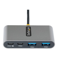 StarTech.com Hub USB-C a 4 porte con ricarica pass-through Power Delivery da 100 W, 2x USB-A + 2x USB-C, 5 Gbps, Hub USB-C con cavo da 30 cm