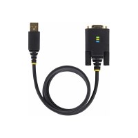 StarTech.com 10ft (3m) USB to Null Modem Serial Adapter Cable, Interchangeable DB9 Screws/Nuts, COM Retention, USB-A to RS232, FTDI, Level-4 ESD Protection, Windows/macOS/ChromeOS/Linux - Rugged TPE Construction (1P10FFCN-USB-SERIAL)