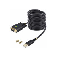 StarTech.com 10ft (3m) USB to Null Modem Serial Adapter Cable, Interchangeable DB9 Screws/Nuts, COM Retention, USB-A to RS232, FTDI, Level-4 ESD Protection, Windows/macOS/ChromeOS/Linux - Rugged TPE Construction (1P10FFCN-USB-SERIAL)