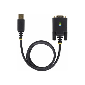 StarTech.com 3ft (1m) USB to Null Modem Serial Adapter Cable, Interchangeable DB9 Screws/Nuts, COM Retention, USB-A to RS232, FTDI, Level-4 ESD Protection, Windows/macOS/ChromeOS/Linux - Rugged TPE Construction (1P3FFCNB-USB-SERIAL)