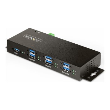 StarTech.com 7-Port Managed USB Hub with 7x USB-A, Heavy Duty with Metal Industrial Housing, ESD & Surge Protection, Wall/Desk/Din-Rail Mountable, USB 3.0/3.1/3.2 Gen 1 5Gbps