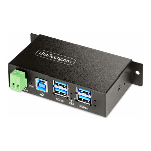 StarTech.com Hub USB gestito a 4 porte con 4x USB-A, resistente con alloggiamento industriale in metallo, protezione da ESD e sovratensioni, montabile a parete/scrivania/guida DIN, USB 3.0/3.1/3.2 Gen 1 5 Gbps