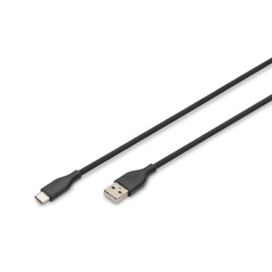 DIGITUS Cavo di collegamento USB-C in silicone, 1 m, nero