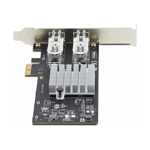 StarTech.com 2-Port GbE SFP Network Card, PCIe 2.0 x1, Intel I350-AM2 2x 1GbE Controller, 1000BASE Copper/Fiber Optic, Dual-Port Gigabit Ethernet NIC, Desktop/Server Backplanes - Windows and Linux Compatible (P021GI-NETWORK-CARD)