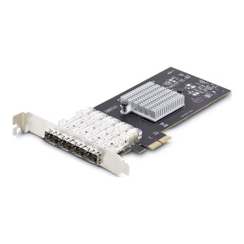 StarTech.com 4-Port GbE SFP Network Card, PCIe 2.0 x2, Intel I350-AM4 4x 1GbE Controller, 1000BASE Copper/Fiber Optic, Quad-Port Gigabit Ethernet NIC, Desktop/Server Backplanes - Windows and Linux Compatible (P041GI-NETWORK-CARD)