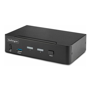 StarTech.com 2-Port DisplayPort KVM Switch, 8K 60Hz / 4K 144Hz, Single Display, DP 1.4, 2x USB 3.0 Ports, 4x USB 2.0 HID Ports, Push-Button & Hotkey Switching, TAA Compliant - OS Independent, Metal Housing (D86A2-2-PORT-8K-KVM)