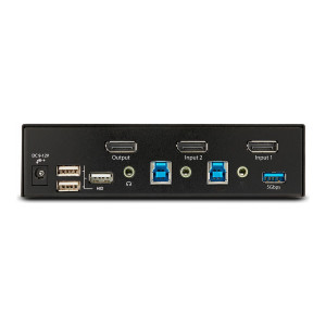 StarTech.com 2-Port DisplayPort KVM Switch, 8K 60Hz / 4K 144Hz, Single Display, DP 1.4, 2x USB 3.0 Ports, 4x USB 2.0 HID Ports, Push-Button & Hotkey Switching, TAA Compliant - OS Independent, Metal Housing (D86A2-2-PORT-8K-KVM)