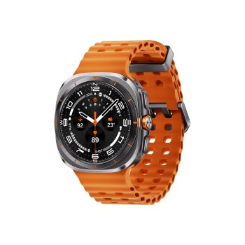 Samsung Galaxy Watch Ultra - 47 mm - Titan - intelligente Uhr mit Marineband - Gummi - Orange - Bandgröße: S/M/L - Anzeige 3.8 cm (1.5")