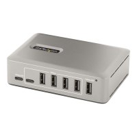 StarTech.com 10-Port USB-C Hub, 8x USB-A + 2x USB-C, Self-Powered w/ 65W Power Supply, USB 3.1 10Gbps Hub w/ BC1.2 Charging, Desktop/Laptop USB Hub with 3ft Locking USB-IF Certified Cable - USB Expansion Hub (10G8A2CS-USB-C-HUB)