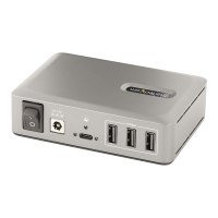 StarTech.com 10-Port USB-C Hub, 8x USB-A + 2x USB-C, Self-Powered w/ 65W Power Supply, USB 3.1 10Gbps Hub w/ BC1.2 Charging, Desktop/Laptop USB Hub with 3ft Locking USB-IF Certified Cable - USB Expansion Hub (10G8A2CS-USB-C-HUB)