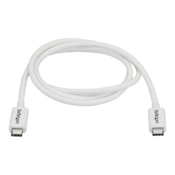 StarTech.com Thunderbolt 3 Kabel - 20Gbit/s - 1m - Weiß - 4K 60Hz - Passiv - Thunderbolt Kabel - USB Typ C Lader - Thunderbolt-Kabel - USB-C (M)