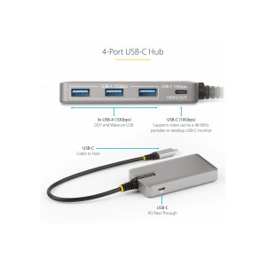 StarTech.com 4-Port USB-C Hub with USB-C DP Alt Mode...