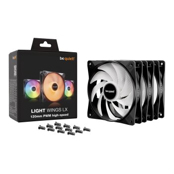 Be Quiet! Light Wings LX - Ventola per case - PWM High-Speed - 120 mm - Nero (confezione da 3)