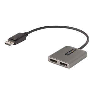 StarTech.com 2-Port DisplayPort MST Hub, Dual 4K 60Hz, DP to 2x DisplayPort Monitor Adapter, DP 1.4 Multi-Monitor Video Adapter w/ 1ft Built-in Cable, USB Powered, Windows Only - Multi Stream Transport Hub (MST14DP122DP)