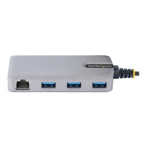 StarTech.com 3-Port USB Hub with Ethernet, 3x USB-A Ports, Gigabit Ethernet RJ45, USB 3.0 5Gbps, Bus-Powered, USB Hub w/ GbE and 1ft/30cm Long Cable, Portable Laptop USB Hub - USB Expansion Hub w/ Ethernet Adapter (5G3AGBB-USB-A-HUB)