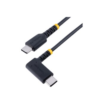 StarTech.com 3ft (1m) USB C Charging Cable Right Angle, 60W PD 3A, Heavy Duty Fast Charge USB-C Cable, USB 2.0 Type-C, Durable and Rugged Aramid Fiber, S20/iPad/Pixel - High Quality USB Charging Cord (R2CCR-1M-USB-CABLE)