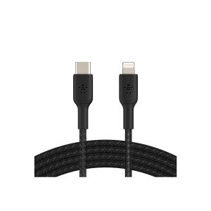 Belkin BOOST CHARGE - Lightning-Kabel - 24 pin USB-C männlich zu Lightning männlich - 1 m - Schwarz - USB-Stromversorgung (18 W)