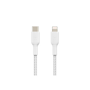 Belkin BOOST CHARGE - Lightning-Kabel - 24 pin USB-C männlich zu Lightning männlich - 1 m - weiß - USB-Stromversorgung (18 W)