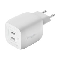 Belkin BoostCharge Pro GaN - Netzteil - PPS- und GaN-Technologie - 45 Watt - Fast Charge, PD 3.0 - 2 Ausgabeanschlussstellen (2 x USB-C)