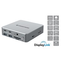 Conceptronic Dock USB-C->2xHDMI 2xUSB-C 4xUSB-A DP GbE LAN