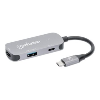 Manhattan 3-in-1 - Dockingstation - USB-C 3.2