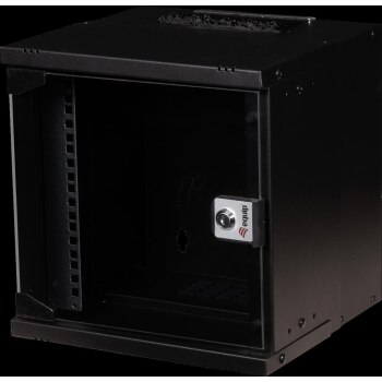 Equip wall-mounted enclosure 10″ 06U 300x300mm glass door black - Enclosures - 10″
