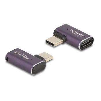 Delock USB-Adapter - 24 pin USB-C (M) links/rechts abgewinkelt zu 24 pin USB-C (W)