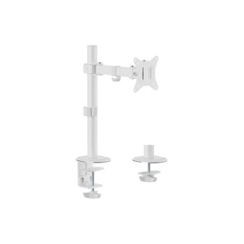 Kit di montaggio Equip (morsetto passacavo, viti, supporto morsetto) - per display LCD / display LCD curvo - articolato - plastica, acciaio inossidabile - bianco - dimensioni schermo: 43,2-81,3 cm (17"-32")