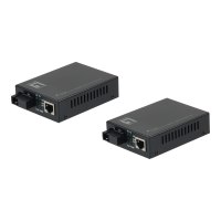 LevelOne FVT-2202 - Media converter - 100Mb LAN - 10Base-T, 100Base-FX, 100Base-TX - RJ-45 / SC single mode - up to 20 km - 1550 nm / 1310 nm (pack of 2)