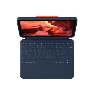 Logitech Rugged Combo 4 - Tastatur und Foliohülle - Apple Smart connector - Classic Blue - für Apple 10.9-inch iPad (10. Generation)