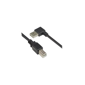Good Connections Anschlusskabel USB 2.0 EASY Stecker A gewinkelt an Stecker B - schwarz - 0,5m