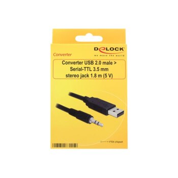 Delock Converter USB 2.0 > Serial-TTL 3.5 mm stereo jack (5 V)