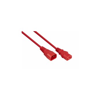 kabelmeister Kaltgeräteverlängerung C14 an rot 5m - Kabel - Verlängerungskabel