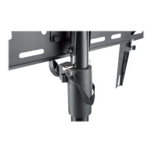 Manhattan TV & Monitor Mount, Tripod Floor Stand, 1 screen, Screen Sizes: 37-65", Black, VESA 200x200 to 600x400mm, Max 35kg, LFD, Lifetime Warranty - Aufstellung - Stativ - für Flachbildschirm - Kunststoff, Stahl - Schwarz - Bildschirmgröße: 94-177.8 cm