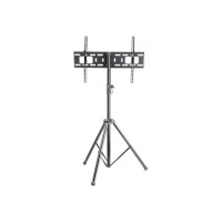 Manhattan TV & Monitor Mount, Tripod Floor Stand, 1 screen, Screen Sizes: 37-65", Black, VESA 200x200 to 600x400mm, Max 35kg, LFD, Lifetime Warranty - Aufstellung - Stativ - für Flachbildschirm - Kunststoff, Stahl - Schwarz - Bildschirmgröße: 94-177.8 cm