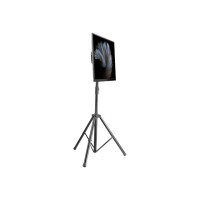 Manhattan TV & Monitor Mount, Tripod Floor Stand, 1 screen, Screen Sizes: 37-65", Black, VESA 200x200 to 600x400mm, Max 35kg, LFD, Lifetime Warranty - Aufstellung - Stativ - für Flachbildschirm - Kunststoff, Stahl - Schwarz - Bildschirmgröße: 94-177.8 cm