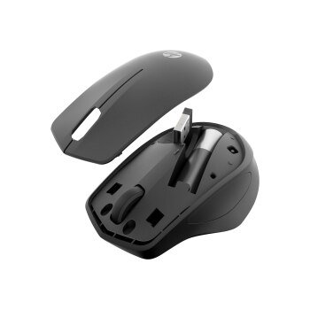 HP 285 Silent - Mouse - ergonomico - ottico - senza fili - 2.4 GHz - ricevitore wireless (USB)