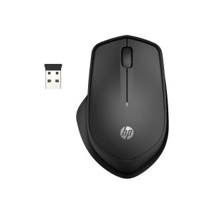 HP 285 Silent - Maus - ergonomisch - optisch - kabellos - 2.4 GHz - kabelloser Empfänger (USB)