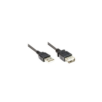 Good Connections Verlängerungskabel USB 2.0 Stecker A an Buchse A - schwarz - 1,8m