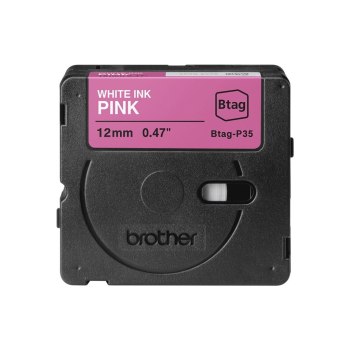 Brother BTAG-P35 - Weiß auf Pink - Rolle (1,2 cm x 4 m)