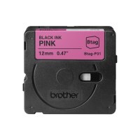 Brother BTAG-P31 - Black on Pink - Roll (1.2 cm x 4 m)