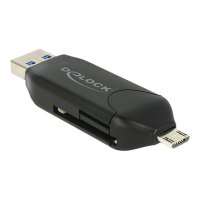 Delock Micro USB OTG Card Reader + USB 3.0 A male - Kartenleser (MS, MMC, SD, microSD, SDHC, SDXC)