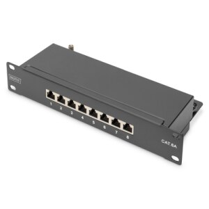 DIGITUS CAT 6A, Klasse E Patch Panel, geschirmt, schwarz