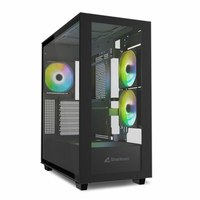 Sharkoon Gehäuse Rebel C60 RGB ATX 2xGlas schwarz - Midi/Minitower - ATX