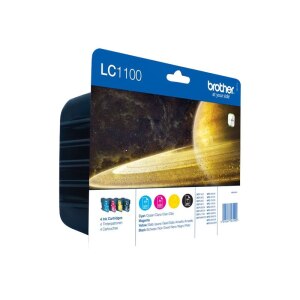 Brother LC1100 Value Pack - 4er-Pack - Schwarz, Gelb,...