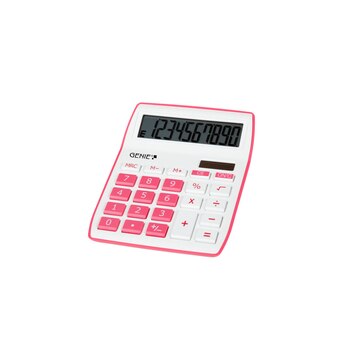 Genius 840 - Desktop - Einfacher Taschenrechner - 10 Ziffern - 1 Zeilen - Batterie/Solar - Pink - Weiß
