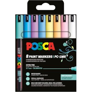 Uni-Ball 442258 Marker UNI PC-1MR 8er Set Soft Col