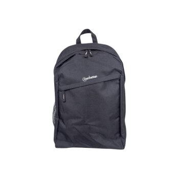 Manhattan Knappack Backpack 15.6″, Black, LOW COST, Lightweight, Internal Laptop Sleeve, Accessories Pocket, Padded Adjustable Shoulder Straps, Water Bottle Holder, Three Year Warranty - Notebook-Rucksack - 39.6 cm (15.6″) - Schwarz